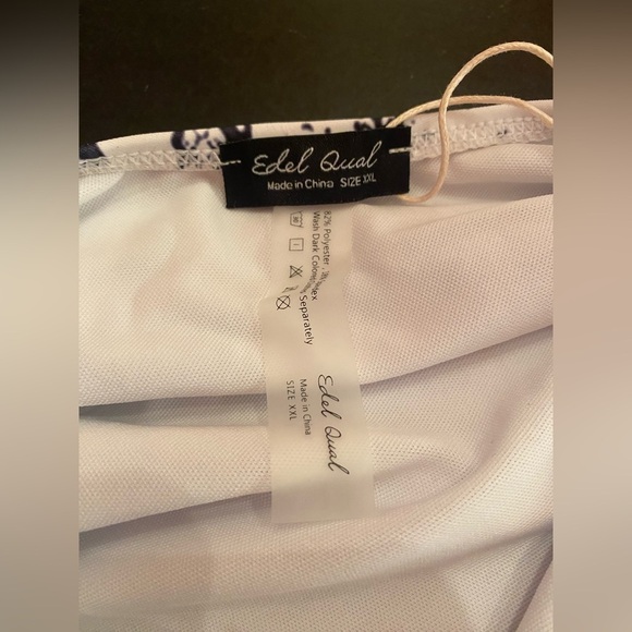 Edelqual One Piece Swimsuit High Cut with side Cutouts White Snakeskin Size XXL - Picture 14 of 16